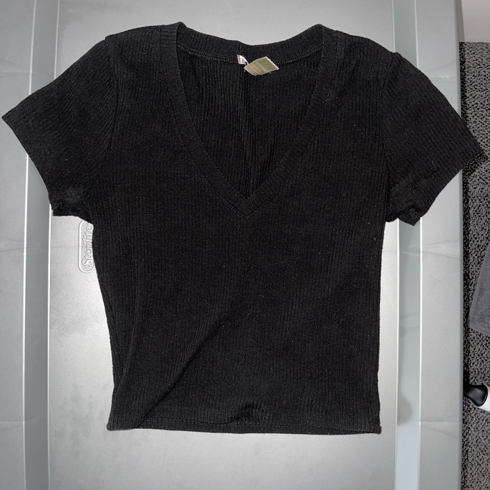 Black Crop Top T-Shirt